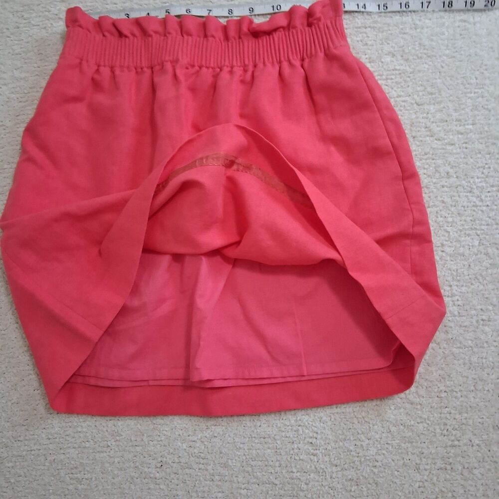 J. Crew cotton linen coral skirt minimalist quiet luxury preppy resort wear Sz 4 - Picture 5 of 8